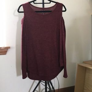Dark Red Could Shoulder Long Sleeve